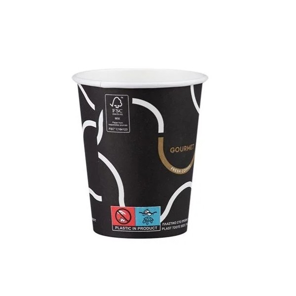 Pahare carton 235ml - 8oz Gourmet black D80 (50buc) Produse 6,90 lei