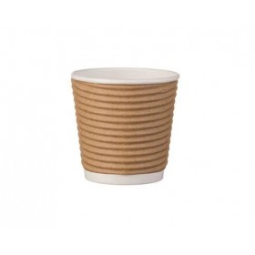 Pahare carton 120ml - 4oz ripple kraft D62 (25buc) Pahare din carton 5,29 lei