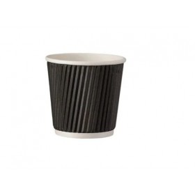 Pahare carton 120ml - 4oz ripple negru D62 (25buc) Pahare din carton 5,29 lei