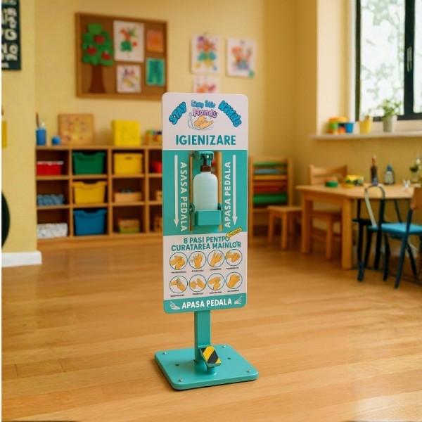 Punct de igienizare cu pedala si recomandari, pentru copii, 100cm - outlet Produse 590,97 lei
