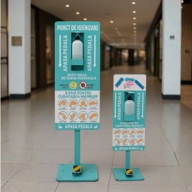 Punct de igienizare cu pedala si recomandari, pentru adulti, 115cm - outlet Produse 656,16 lei