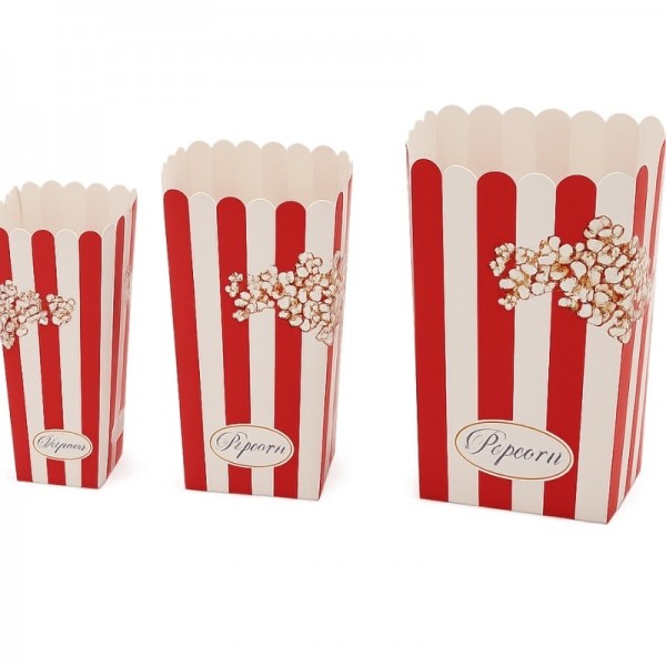 Cutie popcorn, carton rosu, 2900cc, 100*130*h200mm, 50buc Popcorn si Vata pe bat 34,75 lei