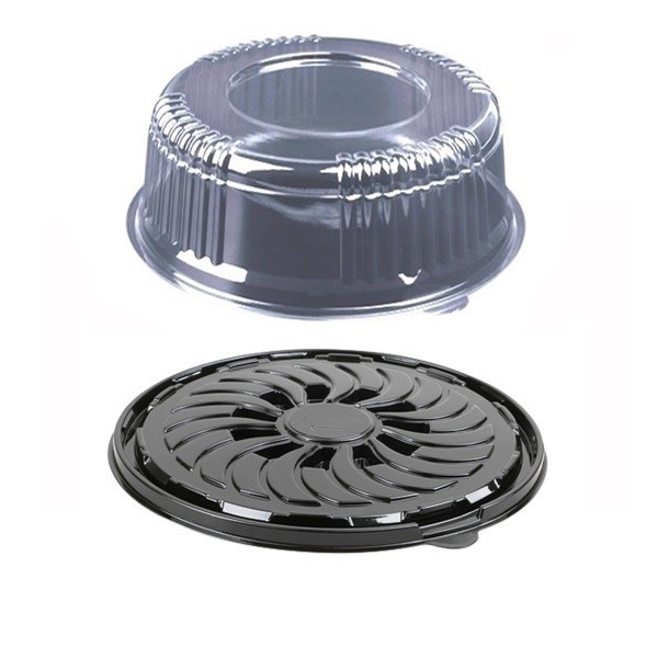 Caserole tort, baza neagra + capac transparent, D20*h7.5 cm, 100buc, outlet Produse 166,33 lei