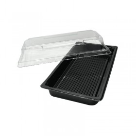 Caserole Sushi, negre, capac inalt, 214*134*H43 mm, 100buc Outlet 111,83 lei