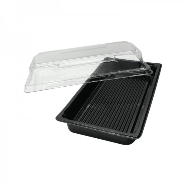 Caserole Sushi, negre, capac inalt, 214*134*H43 mm, 100buc, outlet Outlet 117,42 lei