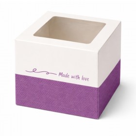 Cutii prajituri, Made with love cu fereastra, 10x10x10cm, 25buc Produse 29,99 lei