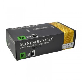 Manusi Synmax, negre, nepudrate, marime M, 100buc Produse 11,99 lei