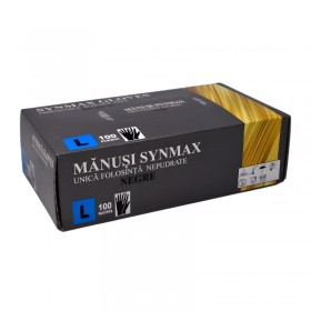 Manusi Synmax, negre, nepudrate, marime L, 100buc Produse 11,99 lei