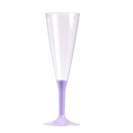 Pahare plastic sampanie cu picior lila 150ml (100buc)