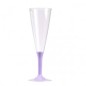 Pahare plastic sampanie cu picior lila 150ml (100buc)