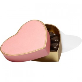 Cutie cu 9 praline belgiene asortate Coral Glow Heart, Valentino Chocolatier Produse 71,25 lei