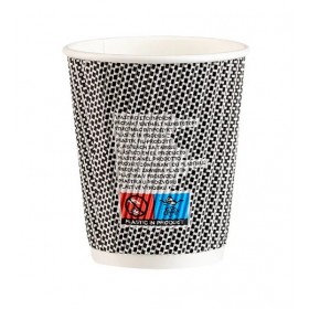 Pahare carton 235ml - 8oz, perete ripped, Black Grid, D80, 25buc Produse 8,54 lei