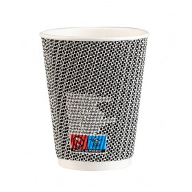 Pahare carton 350ml - 12oz, perete ripped, Black Grid, D90, 25buc Produse 9,71 lei