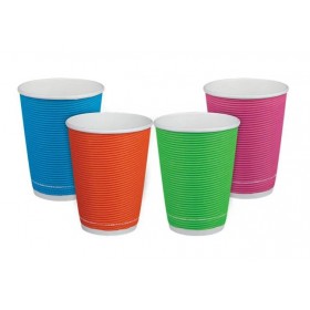 Pahare carton 235ml - 8oz, perete dublu, Mix Color, D80, 25buc Produse 8,86 lei