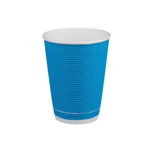 Pahare carton 350ml - 12oz, perete ripped, Mix Color, D90, 25buc Produse 10,35 lei