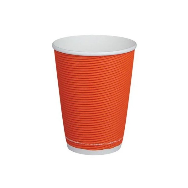 Pahare carton 350ml - 12oz, perete ripped, Mix Color, D90, 25buc Produse 10,35 lei