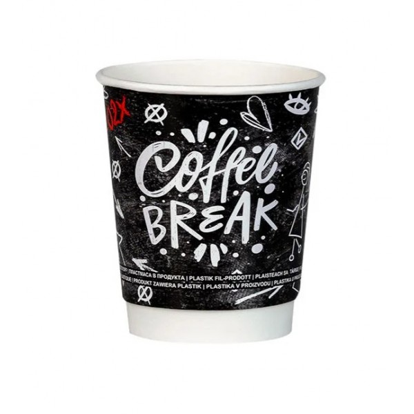 Pahare carton 235ml - 8oz, perete dublu, Coffee Break, D80, 25buc Produse 6,88 lei