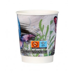 Pahare carton 235ml - 8oz, perete dublu, Butterfly, D80, 25buc Produse 6,88 lei