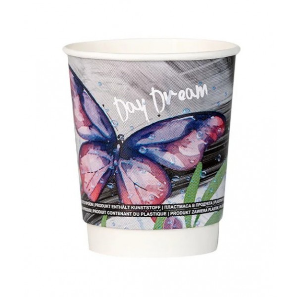 Pahare carton 235ml - 8oz, perete dublu, Butterfly, D80, 25buc Produse 6,88 lei