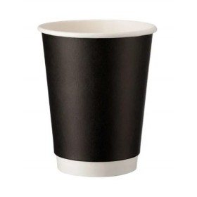 Pahare carton 350ml - 12oz, perete dublu, Matte Black, D90, 25buc Produse 9,14 lei