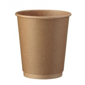 Pahare carton 235ml - 8oz, perete dublu, Kraft, D80, 25buc Produse 6,54 lei
