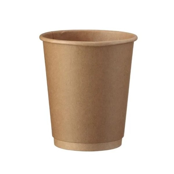 Pahare carton 235ml - 8oz, perete dublu, Kraft, D80, 25buc Produse 6,54 lei