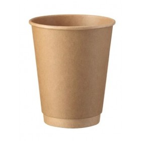 Pahare carton 350ml - 12oz, perete dublu, Kraft, D90, 25buc Produse 8,69 lei