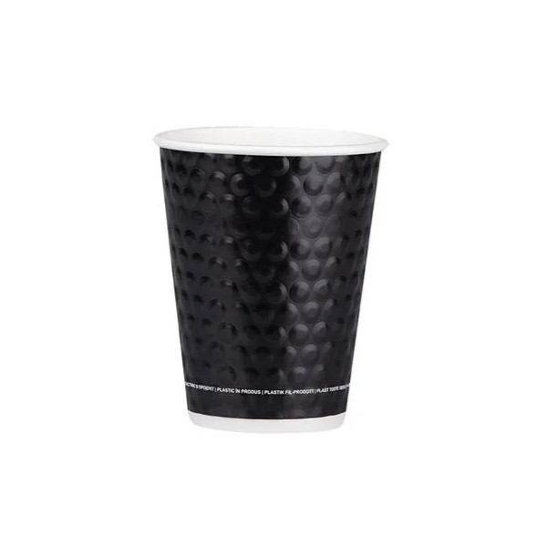 Pahare carton 235ml - 8oz, perete dublu, Bubble Black, D80, 25buc Produse 10,93 lei