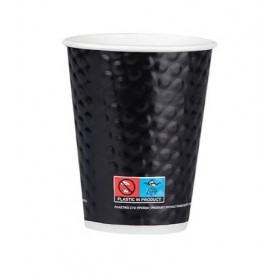 Pahare carton 235ml - 8oz, perete dublu, Bubble Black, D80, 25buc Produse 10,93 lei