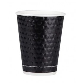 Pahare carton 350ml - 12oz, perete dublu, Bubble Black, D90, 25buc Produse 13,22 lei