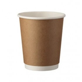 Pahare carton 235ml - 8oz, perete dublu, Natur, D80, 25buc Produse 7,76 lei