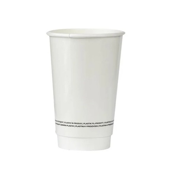 Pahare carton 330ml - 12oz, perete dublu, White, D80, 25buc Produse 8,27 lei