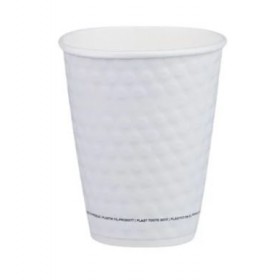 Pahare carton 235ml - 8oz, perete dublu, Bubble White, D80, 25buc