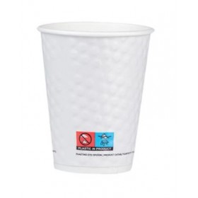 Pahare carton 350ml - 12oz, perete dublu, Bubble white, D90, 25buc