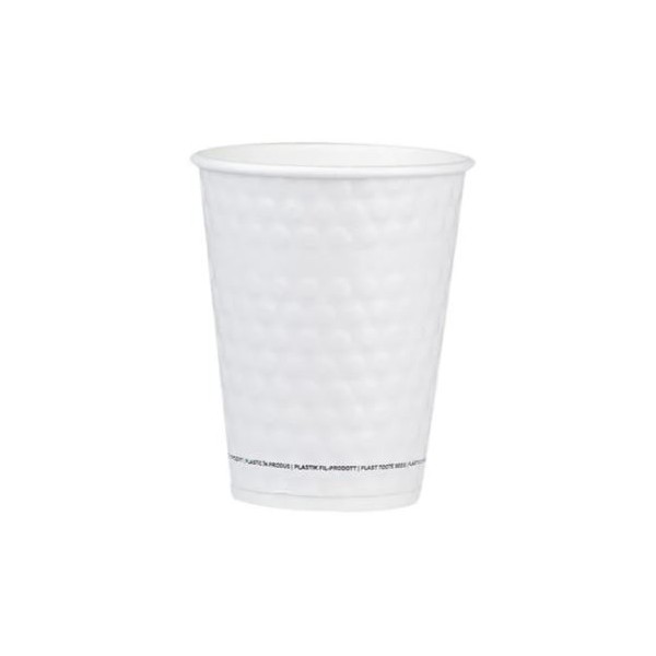 Pahare carton 350ml - 12oz, perete dublu, Bubble white, D90, 25buc