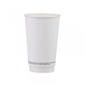 Pahare carton 470ml - 16oz, perete dublu, White, D90, 25buc Produse 9,88 lei