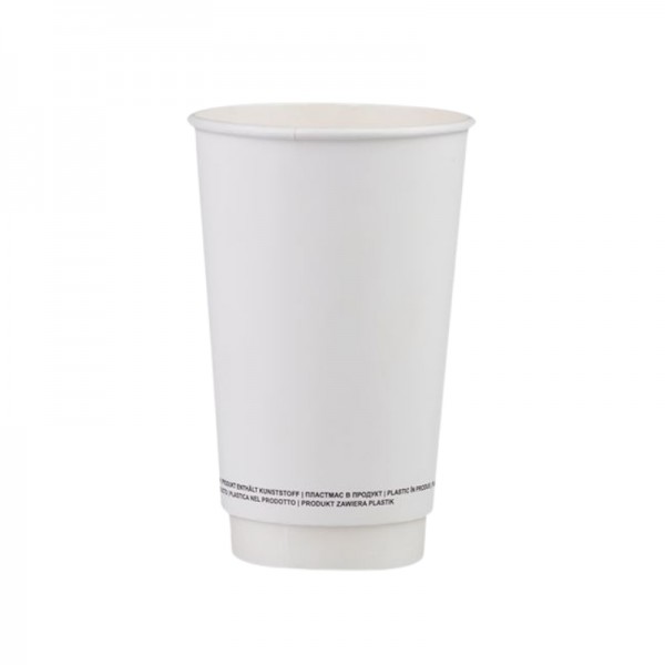 Pahare carton 470ml - 16oz, perete dublu, White, D90, 25buc Produse 9,88 lei
