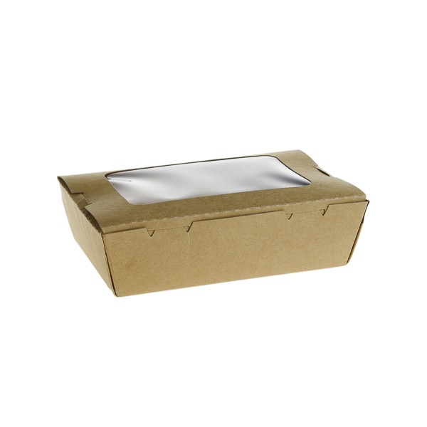 Cutie carton kraft, take-away, cu fereastra, 700cc, 50buc Produse 29,99 lei