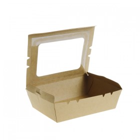 Cutie carton kraft, take-away, cu fereastra, 900cc, 50buc Produse 32,99 lei