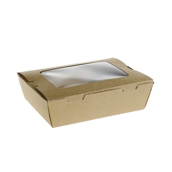 Cutie carton kraft, take-away, cu fereastra, 900cc, 50buc Produse 32,99 lei