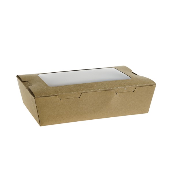Cutie carton kraft, take-away, cu fereastra, 1200cc, 50buc Produse 38,99 lei