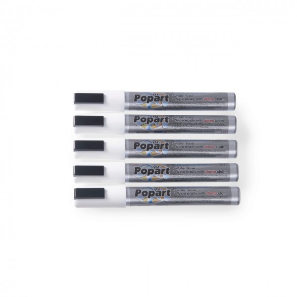 Set 5 markere albe pentru tabla, grosime scris 2-6 mm, Produse 44,30 lei