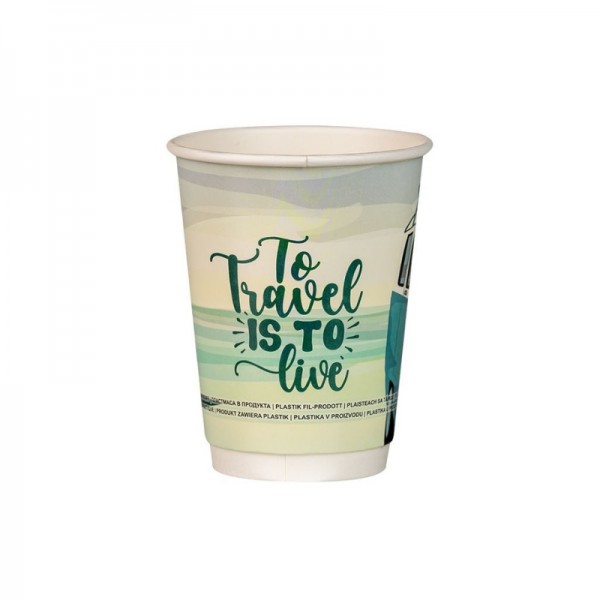 Pahare carton 350ml - 12oz, perete dublu, Van Design, D90, 25buc Pahare din carton 9,14 lei