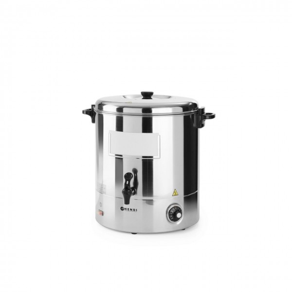 Boiler pentru bauturi fierbinti 30L, Inox, termostat 0-100°C, 2200W, 520x (h)500 mm, capac reversibil