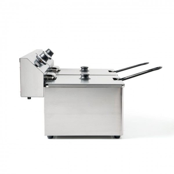 Friteuza electrica Blue Line dubla, 2x8L, corp inox 230V, 2x3500W