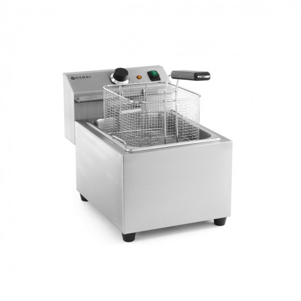 Friteuza electrica profesionala MasterCook 8l, corp inox, termostat reglabil 0-195°C, 3500W