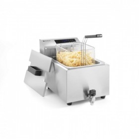 Friteuza electrica profesionala MasterCook 8l, corp inox, panou digital, termostat reglabil 0-190°C, 3500W