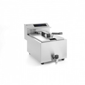 Friteuza electrica profesionala MasterCook 8l, corp inox, panou digital, termostat reglabil 0-190°C, 3500W