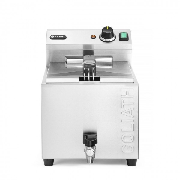 Friteuza electrica profesionala, GOLIAT 10L, cu robinet, corp inox, termostat reglabil, 400v, 10Kw