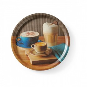 Tava de servire anti-alunecare,rotunda, cu imprimeu, HENDI, ø380x (h)15mm Produse 67,12 lei